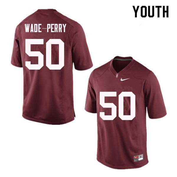 Youth Stanford Cardinal #50 Dalyn Wade-Perry College Football Jerseys Sale-Red - Click Image to Close